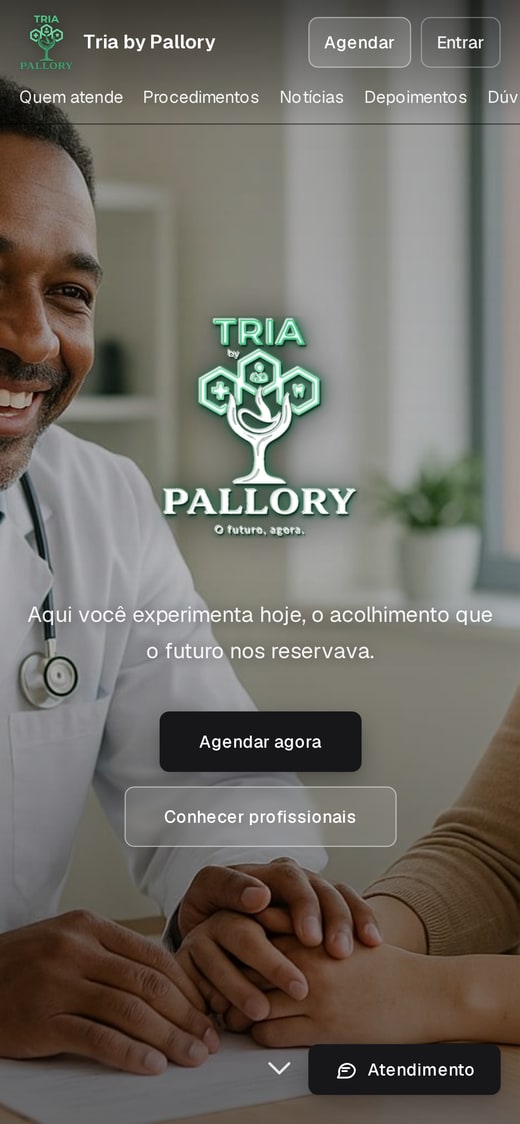 A mesma página no celular